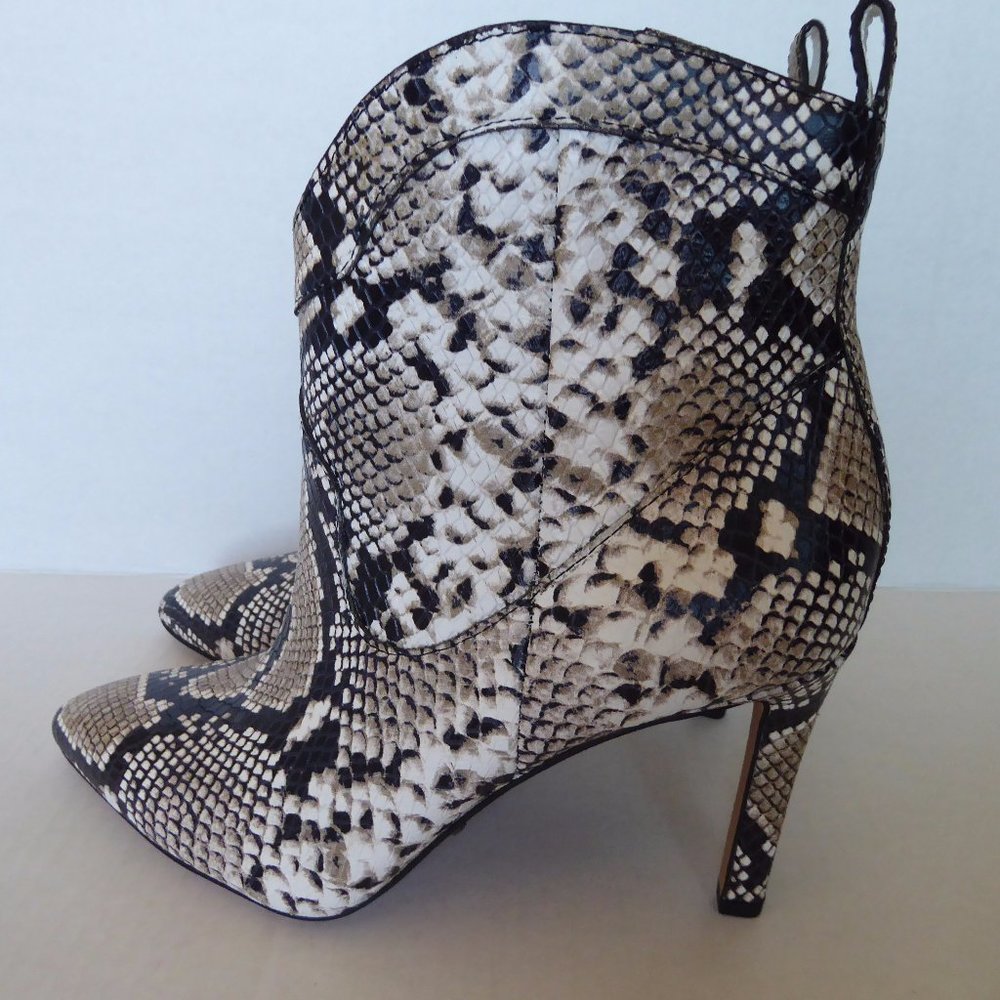 Gianni Binni Python Print Leather Booties,6.5m,New - image 3
